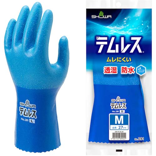 SHOWA ポリウレタン手袋 No281テムレス ブルー Mサイズ NO281-M
