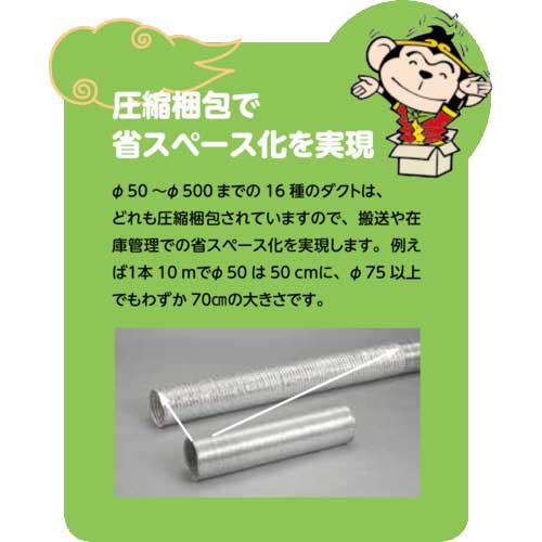ＯＲＩＥＮＴ　ワイヤアルミダクト悟空　φ３２５　×　１０ｍ　　ALUAFS-325　456-0647 : オリエント商事 ワイヤアルミダクト 悟空 φ150×10m