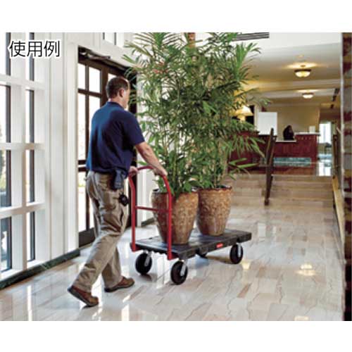 【廃番】ラバーメイド ヘビーデューティープラットフォームトラック 762×1524×高さ320 ブラック 446607