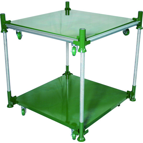 TRUSCO 段積みパレット台車 スチール板張 500kg 1100角 単管付 DPLC05-1111T