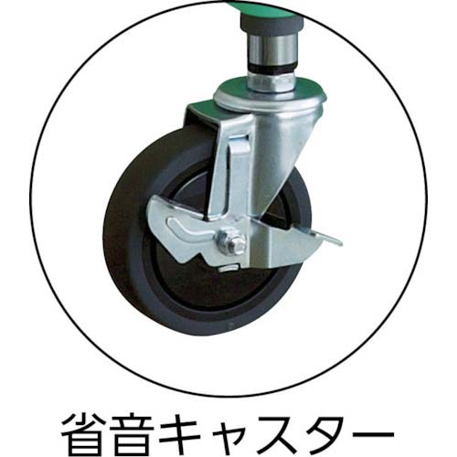 TRUSCO ツールワゴン フェニックスワゴン 省音 750X500XH740 引出 天板付 ヤンググリーン PEW-772VZT-YG