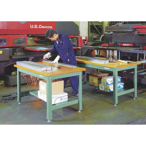 TRUSCO 中荷重作業台(1200kg)HW型 SHW-1800 1800X750XH740 基本タイプ グリーン色 緑 TRUSCO 中荷重作業台(1200kg)HW型 1200X750XH740 基本タイプ グリーン