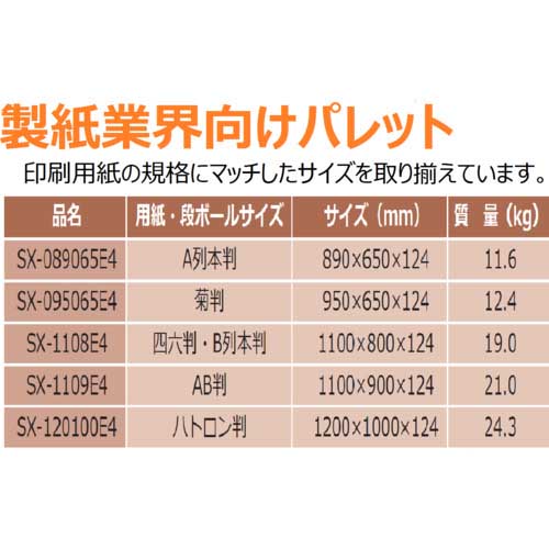 NPC プラスチックパレットSXー1108E4 単面四方差し グレー SX-1108E4