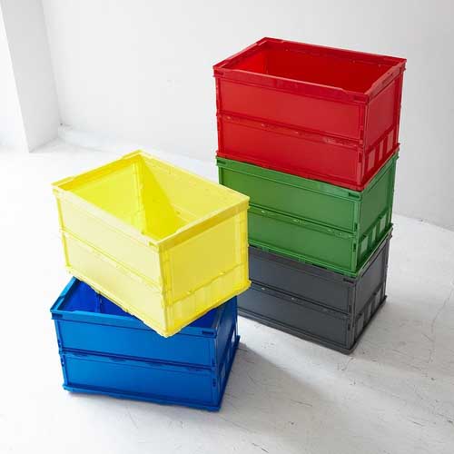 TRUSCO オリコン 薄型折りたたみコンテナ 50L グリーン 緑 TR-O50B