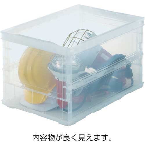 TRUSCO オリコン α折りたたみコンテナ スケルコン 20L 透明オレンジ オレンジ TR-S20OR