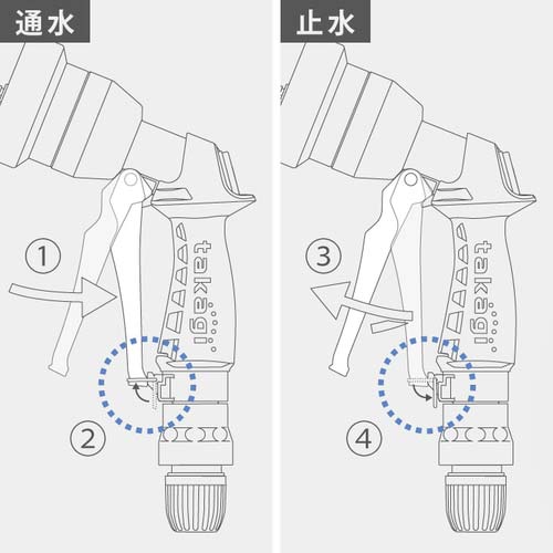 タカギ ホースノズル タフギア メタルノズル QG555
