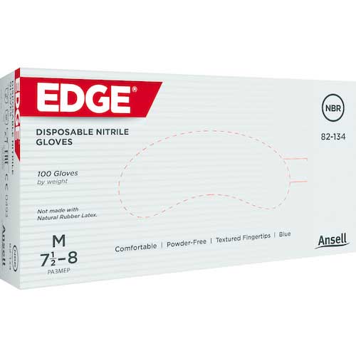 Ansell ニトリルゴム使い捨て手袋 エッジ 82-134 Sサイズ(100枚入) 82-134-7