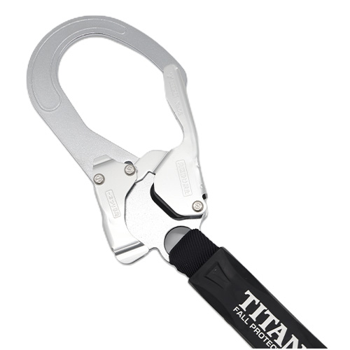 タイタン EXJ伸縮ストラップ式 タイプ1ランヤード ブラック シングル (墜落制止用器具) HL-EB