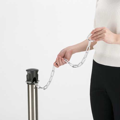 テラモト チェーンスタンド プラチェーン 白 SU-662-100-8