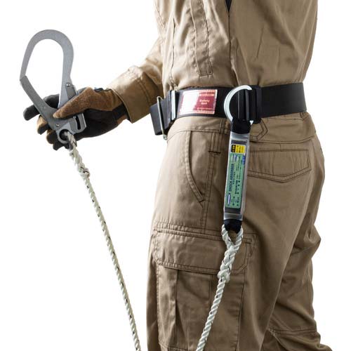 藤井電工 ツヨロン 胴ベルト型墜落制止用器具(ロープタイプ) DIA(三つ打ちロープ) 黒 Mサイズ 幅50MM×長さ1150MM TB-DIA-599-BLK-M-BP