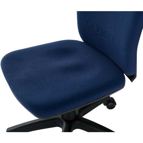 TRUSCO 体圧分散オフィスチェア 布張り 肘無 ネイビー FCC55-NV