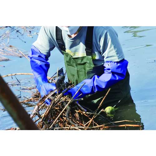 富士手袋 ナイロン胴付水中長靴モスグリーン 2076-LL