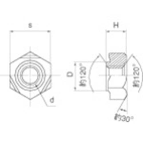 TRUSCO 六角溶接ナット 1A スチール生地 M8(15×7.5) パイロット付 100個入 ヘキサゴンパック S097-0008