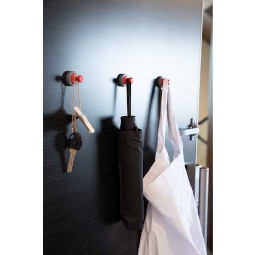 MAGEVER シリコンマグネット iフック レッド 強力マグネットフック ネオジム磁石 1-0153HOOK-IR