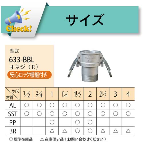 TOYOX カムロック ツインロックタイプカプラー オネジ 樹脂 633-BBL 2