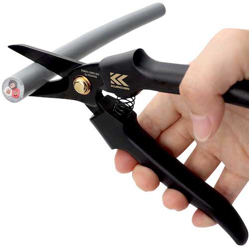 【廃番】フジ矢 電工ストレートバサミPRO(黒金) FM04-180N-BG