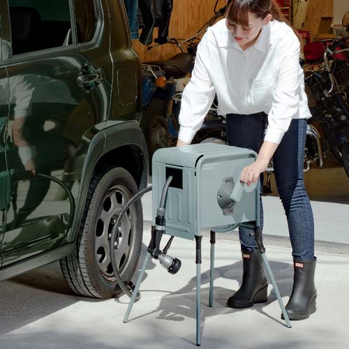 タカギ ホースリール 金属製ホースリール リフトメタル カバー付き 20m RFC320GY