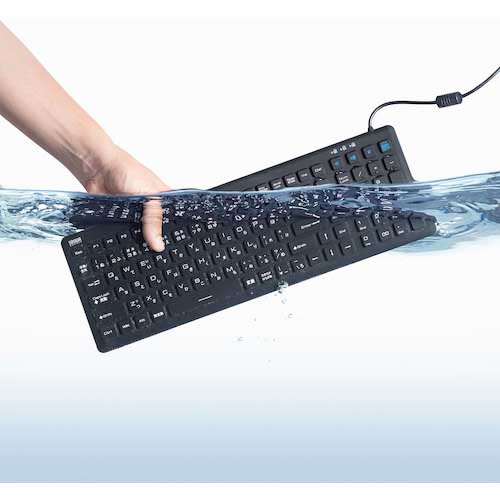 【廃番】SANWA 抗菌防水防塵キーボード SKB-BS7BK