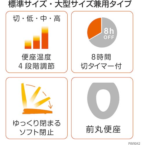 SANEI 前丸暖房便座 PW9042-I