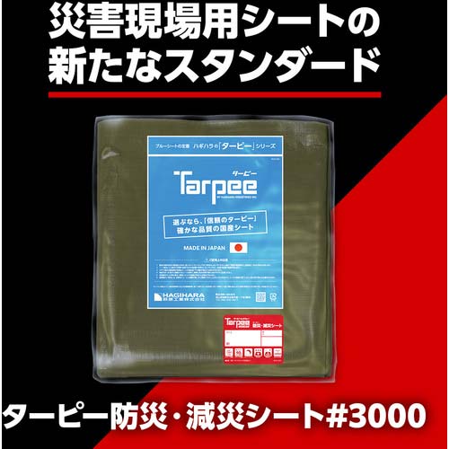 萩原 ターピー 防災・減災シート#3000 ODグリーン 10m×10m BOUSAI-OD1010