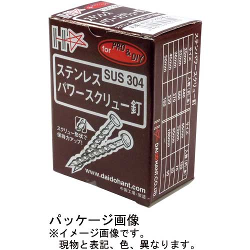 DAIDOHANT SP ステンレス パワースクリュー釘 平頭 3.4x75 400g(約70本) 00046956