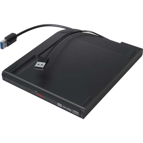 BUFFALO USB3.2(Gen1)対応 ポータブルDVDドライブ 書込ソフト添付 ブラック DVSM-PTCV8U3-BKB