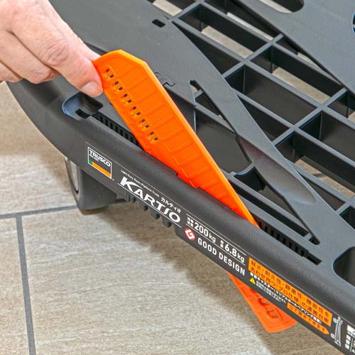 TRUSCO 樹脂台車 新型カルティオ 780X490 折畳 黒 【本体+樹脂ストッパー付】 MPK780-BK-JS