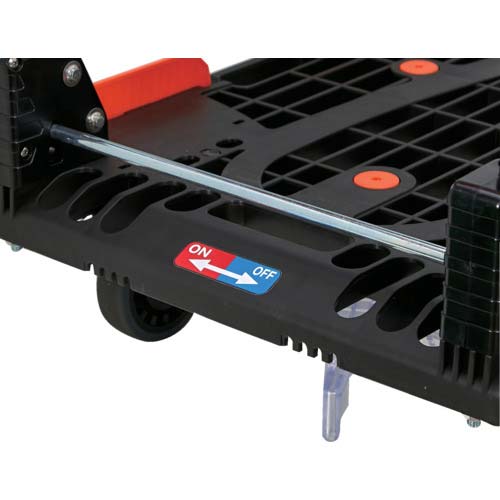 【廃番】TRUSCO 樹脂台車 新型カルティオ 780X490 折畳 黒 【本体+樹脂ストッパー&荷物落下防止柵付】 MPK780-BK-JS-RSK