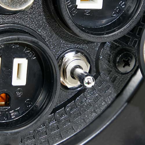 TRUSCO 光るドラムリール 防雨防塵型100V 温度センサー付 アース付 過負荷漏電保護兼用ブレーカー付 30m TRHDL-30M