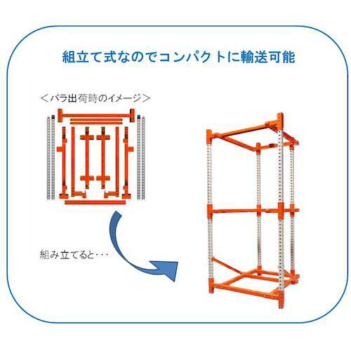 SANSHIN 多段式パレット保管テナー ”ワンピーステナー” フレキシブルタイプ 3段 2800×1100×1000 WP2811103B-SG