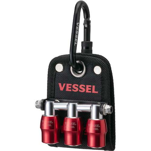 VESSEL クイックキャッチャー3連ホルダー赤 QB10B3R