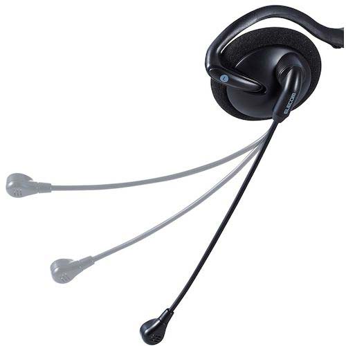 ELECOM 有線ヘッドセット ネックバンド型 折りたたみ式 USB 両耳 ブラック HS-NB06UBK