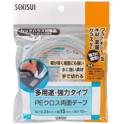 積水 多用途PEクロス両面テープ 15mm×10m WPECX12