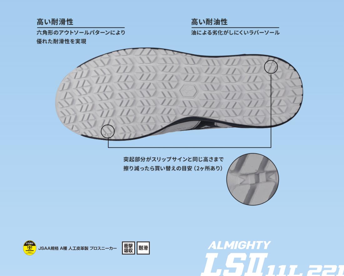 【廃番】ミズノ オールマイティ LSII 11L 安全靴 レッド×イエロー 24.5 F1GA210062