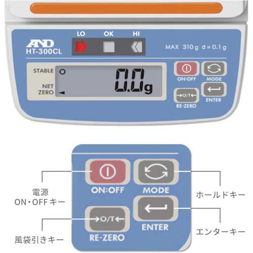 A&D コンパレータライトつきデジタルはかり HT300CL
