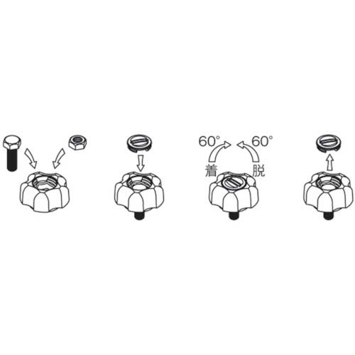 三星 フィットノブ M8 本体/黒 キャップ/黒 (5個入り) FIT-K-M8-BK-5P