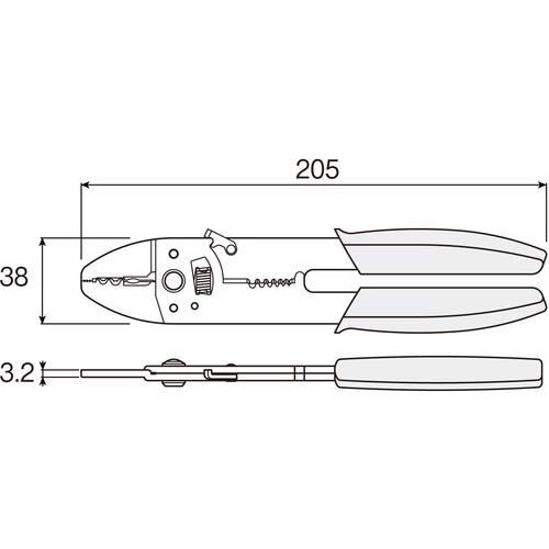 HOZAN 圧着工具 205mm P-704