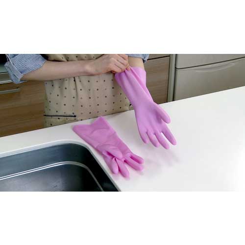 SHOWA 塩化ビニール手袋 ナイスハンドミュー薄手 ピンク Sサイズ NHMIU-SP