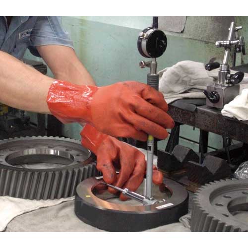 SHOWA 塩化ビニール手袋 No612ニュービニローブ2双パック オレンジ Mサイズ NO612-M