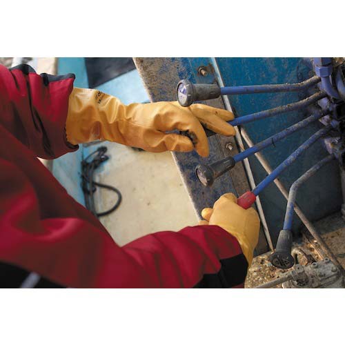 SHOWA ニトリルゴム手袋 No771水産ニトローブ30 イエロー LLサイズ NO771-LL