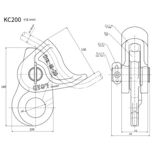 KITO ワイヤーロープ専用固定器具 キトークリップ 定格荷重3.0t KITO ワイヤーロープ専用固定器具 キトークリップ 定格荷重3.0t