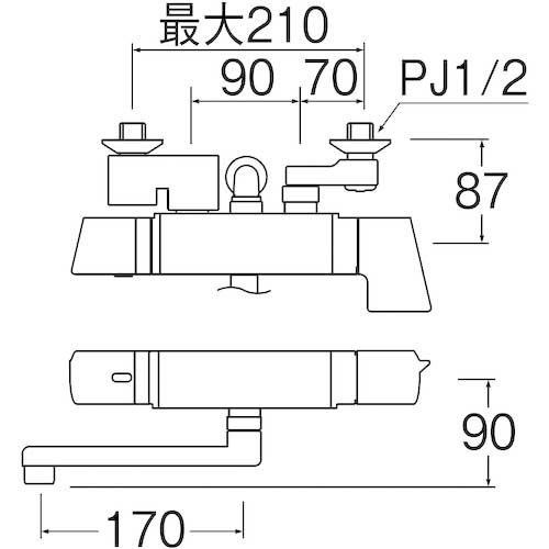 SANEI サーモシャワー混合栓 一般地用 手元ストップ 節水 ホース1.6m 日本製 SK18121CT2-13