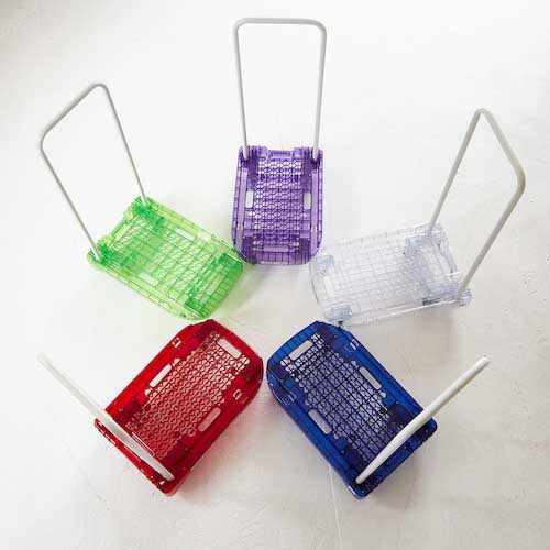 【廃番】TRUSCO 樹脂台車 アクロキャリー PC製 省音車輪 600X390 グリーン透明 S付 AC-1PC-GN-S