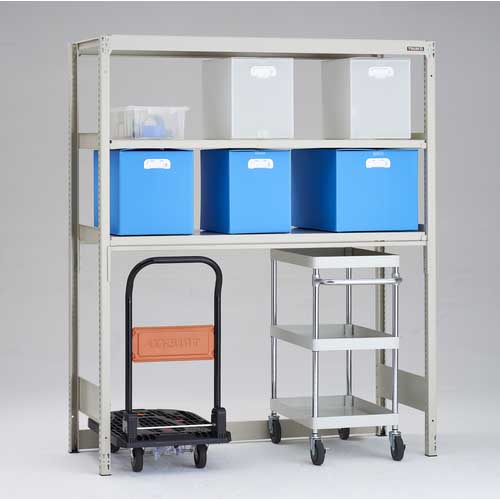 TRUSCO スチールラック M2型軽中量棚 下段開放型 1460X600XH1800 3段 単体 M2-SB6563