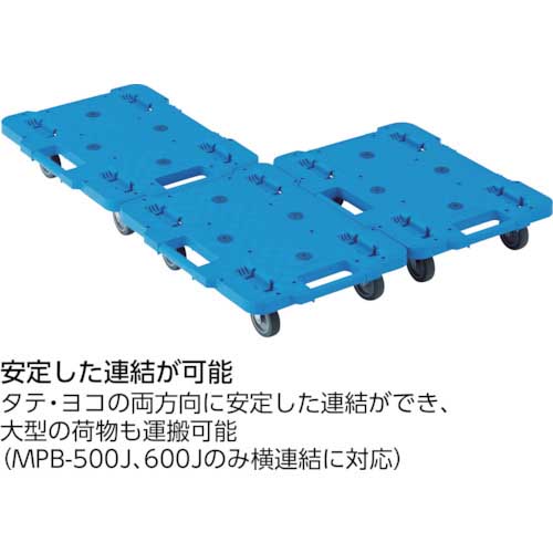 TRUSCO 樹脂製平台車 ルートバン 370X500 緑 MPB-500-GN