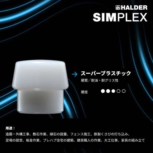 HALDER SIMPLEX コンビネーションハンマーセット スプリッティングアックス・斧 薄型、鋳鉄ハウジング、ヒッコリーハンドル 径(50)mm 3007.750
