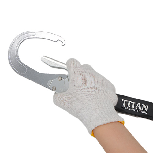 タイタン EXJ伸縮ストラップ式 タイプ1ランヤード ブラック/レッド ダブル (墜落制止用器具) HL-ERW