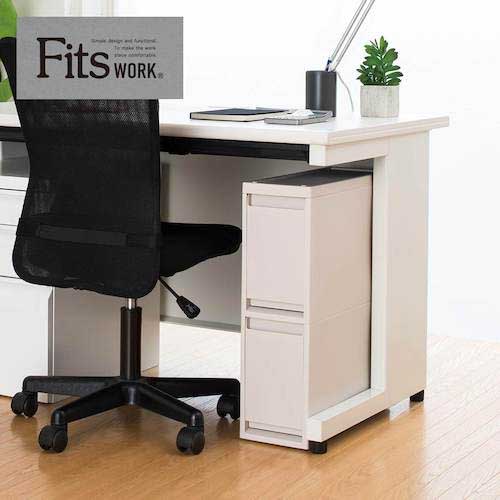 【廃番】TENMA フィッツワーク A4ファイルも入るデスク下引出ケース M2段 110011836