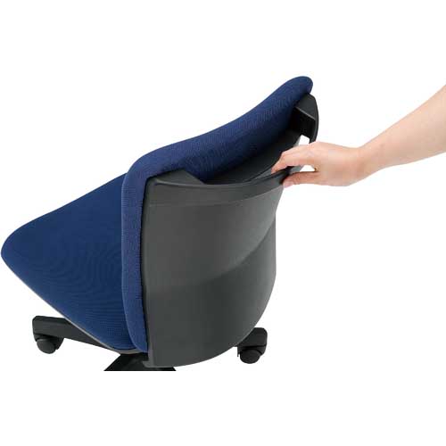 TRUSCO 体圧分散オフィスチェア 布張り 肘無 ネイビー FCC55-NV