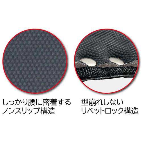 タジマ ワークポジショニング用胴当てベルトフラット アルミワンタッチバックル黒 Mサイズ WFXD2-WBM